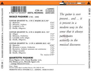 CD Niccolò Paganini: Quartets N. 2 - 8 - 15 For Violin, Viola, Guitar And Cello