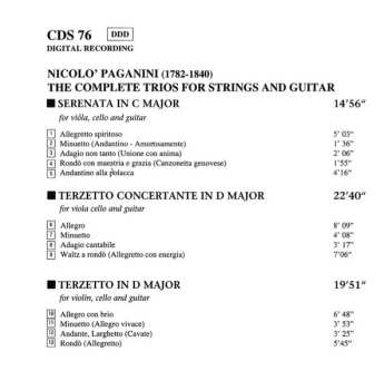 CD Niccolò Paganini: The Complete Trios For Strings And Guitar