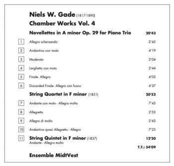 CD Niels Wilhelm Gade: Chamber Works Vol.4