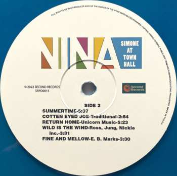 LP Nina Simone: Nina Simone At Town Hall CLR