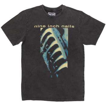 Merch Nine Inch Nails: Stone Wash T-shirt Phm & Text Logo Nine Inch Nails