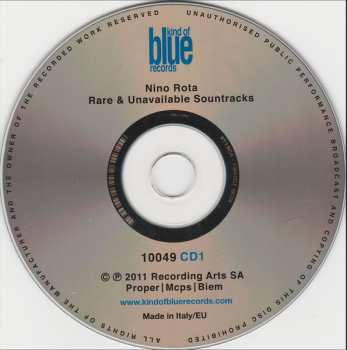 2CD Nino Rota: Centenary: 34 Rare & Unavailable Soundtracks Film Music 1933-1979 (World Premiere Edition)