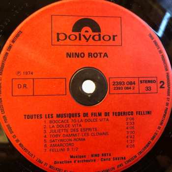 LP Nino Rota: Toutes Les Musiques De Film De Fellini