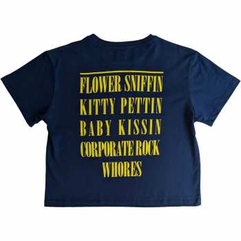 Merch Nirvana: Nirvana Ladies Crop Top: Yellow Smiley Flower Sniffin (back Print) (small) S