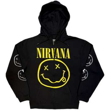 Merch Nirvana: Sweatshirt With Zipper Yellow Happy Face