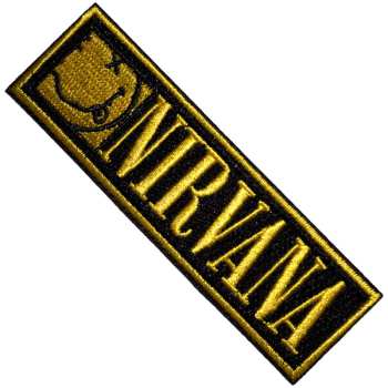 Merch Nirvana: Patch Logo Nirvana & Happy Face Bordered Small