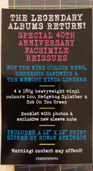 4LP/Box Set Not The Nine O'Clock News: Not All The Albums Again  CLR | LTD