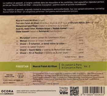 CD Nusrat Fateh Ali Khan: Pakistan: En Concert À Paris = In Concert In Paris - Vol. 2