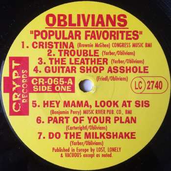 LP Oblivians: Popular Favorites