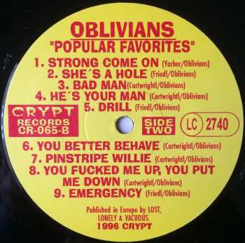 LP Oblivians: Popular Favorites