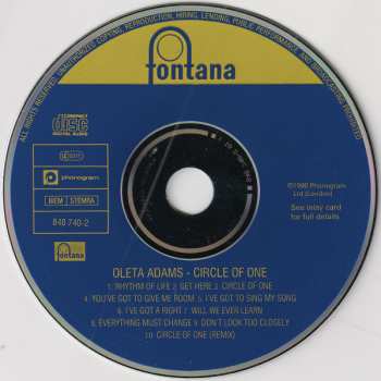 CD Oleta Adams: Circle Of One