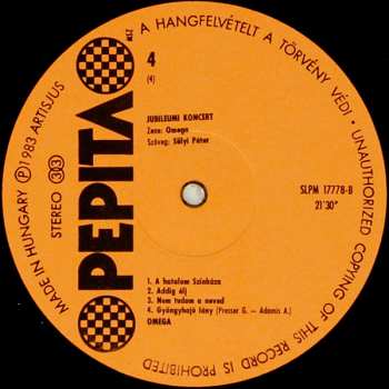 2LP Omega: Jubileumi Koncert