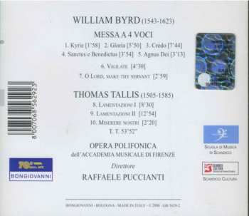 CD Opera Polifonica Dell' Accademia Musicale Di Firenze: William Byrd: Messa A 4 Voci - Thomas Tallis: Lamentazione I E II