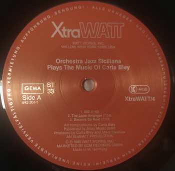 LP Orchestra Jazz Siciliana: Plays The Music Of Carla Bley