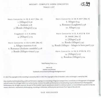 CD Orchestra Of The Age Of Enlightenment: Mozart: Complete Horn Concertos