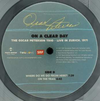 2LP Oscar Peterson: On A Clear Day: The Oscar Peterson Trio - Live In Zurich, 1971 LTD | NUM | CLR