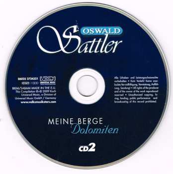 3CD/Box Set Oswald Sattler: Meine Berge Dolomiten
