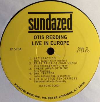 LP Otis Redding: Otis Redding Live In Europe