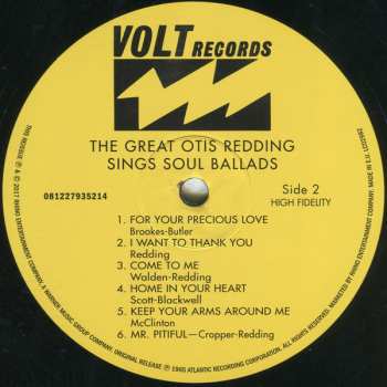 LP Otis Redding: The Great Otis Redding Sings Soul Ballads