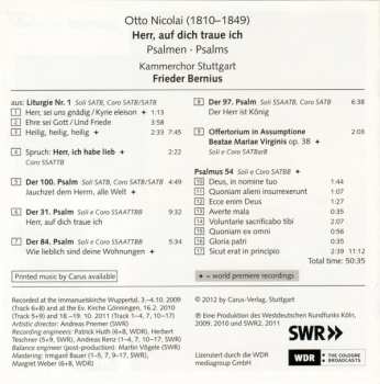 CD Kammerchor Stuttgart: Herr, Auf Dich Traue Ich (Psalmen)