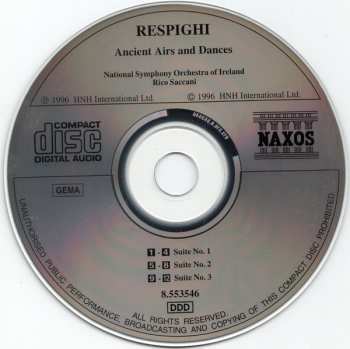 CD Ottorino Respighi: Ancient Airs And Dances Suites Nos. 1-3