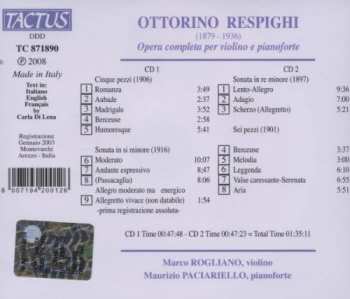 2CD Ottorino Respighi: Opera Completa Per Violino E Pianoforte