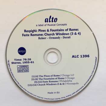 CD Ottorino Respighi: Pines, Fountains & Festivals of Rome / Church Window (exc)