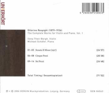 CD Ottorino Respighi: The Complete Works For Violin And Piano Volume 1