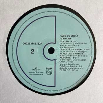 LP Paco De Lucía: Zyryab