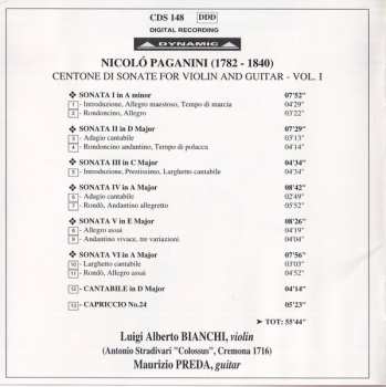 3CD/Box Set Niccolò Paganini: Centone Di Sonate For Violin And Guitar - Complete Edition