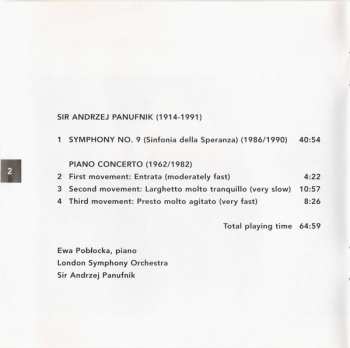 CD The London Symphony Orchestra: Symphony No. 9 (Sinfonia Della Speranza), Piano Concerto