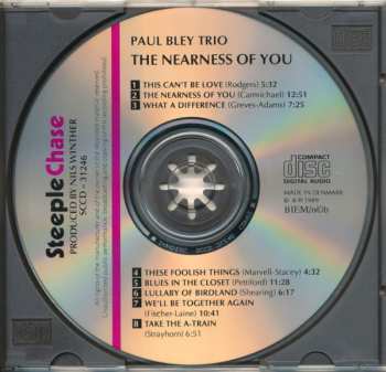 CD Paul Bley Trio: The Nearness Of You