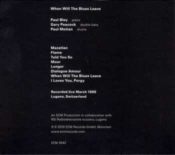 CD Paul Motian: When Will The Blues Leave