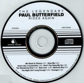CD Paul Butterfield: The Legendary Paul Butterfield Rides Again