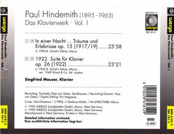 CD Paul Hindemith: Das Klavierwerk • Vol. I