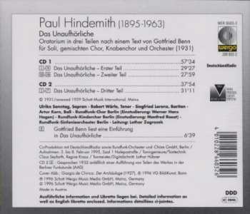 2CD Paul Hindemith: Das Unaufhörliche