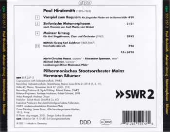 CD Paul Hindemith: Mainzer Umzug ∙ Symphonische Metamorphosen