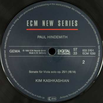 3LP/Box Set Paul Hindemith: Sonatas For Viola / Piano And Viola Alone