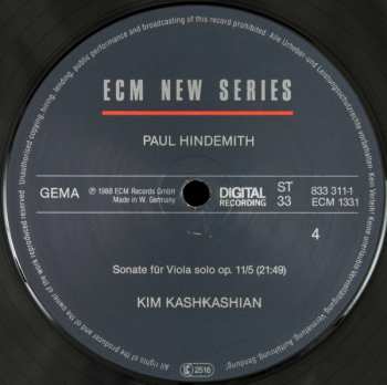 3LP/Box Set Paul Hindemith: Sonatas For Viola / Piano And Viola Alone