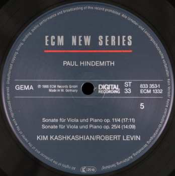 3LP/Box Set Paul Hindemith: Sonatas For Viola / Piano And Viola Alone