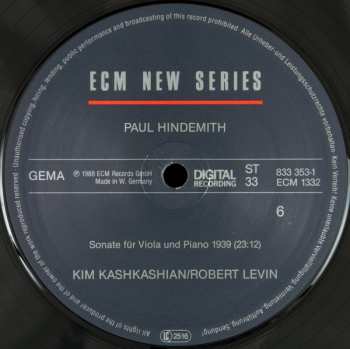 3LP/Box Set Paul Hindemith: Sonatas For Viola / Piano And Viola Alone