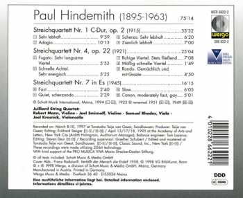 CD Paul Hindemith: Streichquartette Nr. 1 C-Dur, Op. 2 / Nr. 4, Op. 22 / Nr. 7 In Es