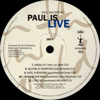 2LP Paul McCartney: Paul Is Live