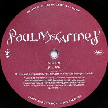 LP Paul McCartney: Chaos And Creation In The Backyard
