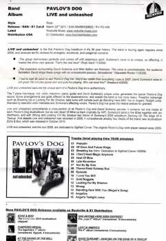 CD Pavlov's Dog: Live And Unleashed