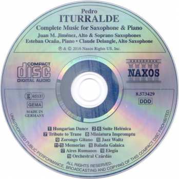 CD Pedro Iturralde: Complete Music For Saxophone And Piano