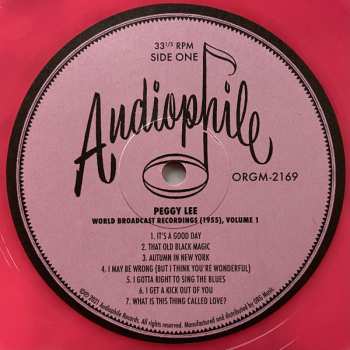 LP Peggy Lee: World Broadcast Recordings (1955) Volume 1 CLR | LTD