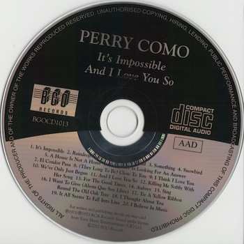 CD Perry Como: It's Impossible / And I Love You So