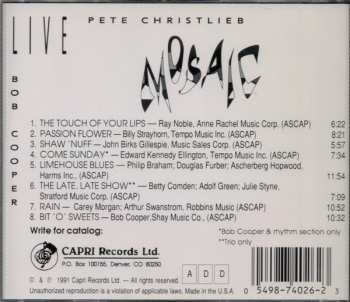 CD Pete Christlieb: Live Mosaic