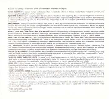 CD Peter Asplund And His Orchestra: Satch As Such